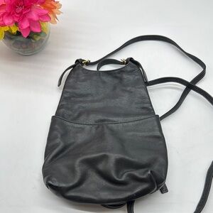 J.P. Ourse Geneve Elegant Black Leather Backpack Bag BP9343F